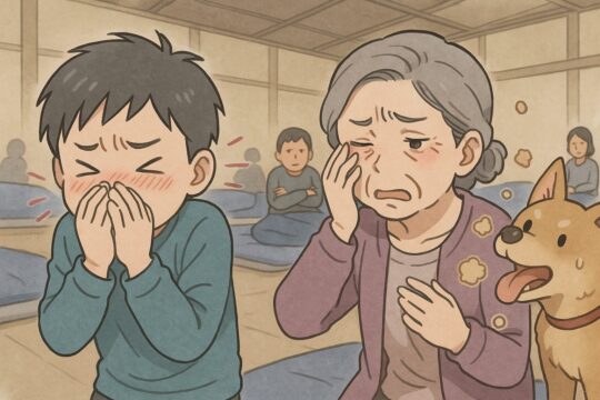 アレルギーによる避難者の健康被害